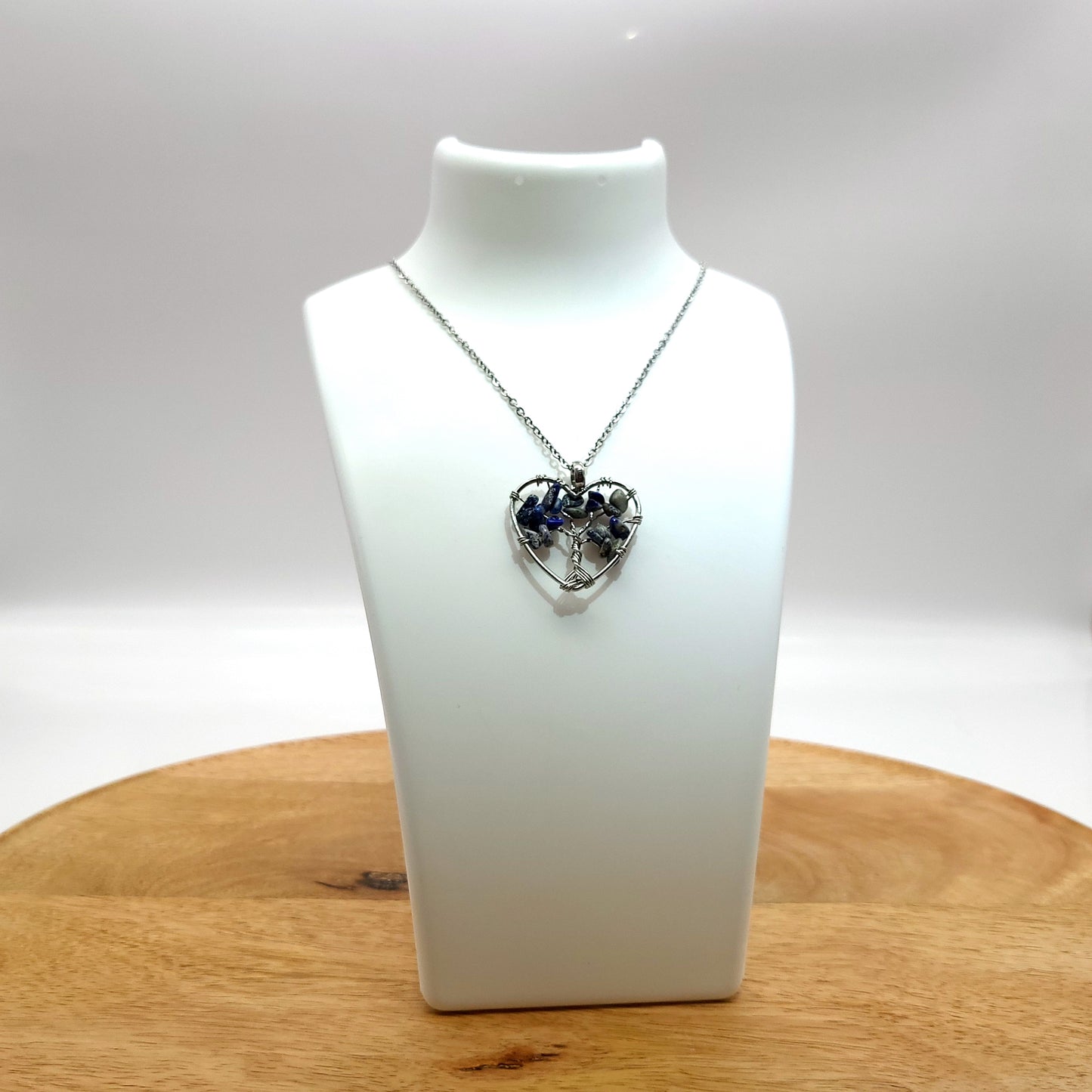 DIVERS COLLIERS + PENDENTIFS ARBRES DE VIE EN PIERRE DE SODALITE - BIJOUX ARTISANAUX, UNIQUES & ORIGINAUX