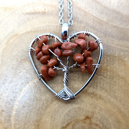 DIVERS COLLIERS + PENDENTIFS ARBRES DE VIE EN GRÈS SABLE DORÉ - BIJOUX FANTAISIES ARTISANAUX, UNIQUES & ORIGINAUX