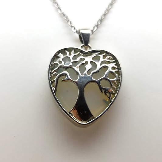 COLLIERS + PENDENTIFS COEURS + ARBRES DE VIE EN OPALITE - BIJOUX FANTAISIES ARTISANAUX, UNIQUES & ORIGINAUX