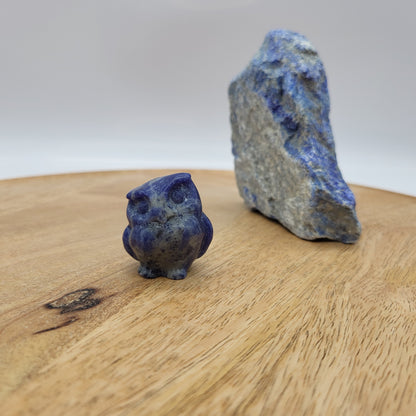 PETITS HIBOUX ANIMAUX EN PIERRES AU CHOIX - SCULPTURES UNIQUES & ARTISANALES