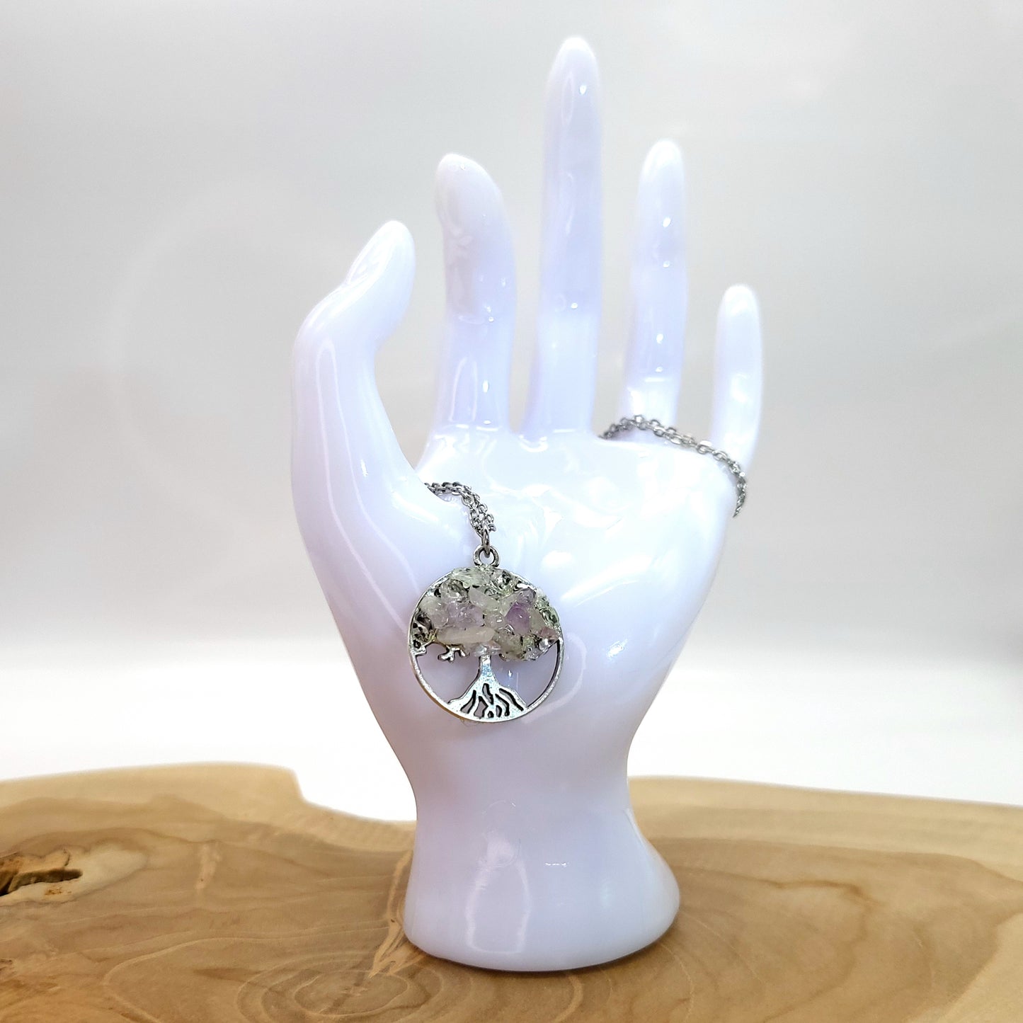 DIVERS COLLIERS + PENDENTIFS ARBRES DE VIE EN  PIERRE AMÉTHYSTE - BIJOUX ARTISANAUX, UNIQUES & ORIGINAUX