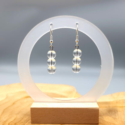 3 MODÈLES DE BOUCLES D'OREILLES EN PIERRES CRISTAL DE ROCHE - BIJOUX ARTISANAUX, UNIQUES & ORIGINAUX