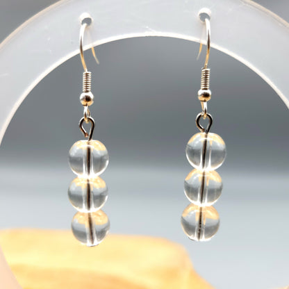 3 MODÈLES DE BOUCLES D'OREILLES EN PIERRES CRISTAL DE ROCHE - BIJOUX ARTISANAUX, UNIQUES & ORIGINAUX