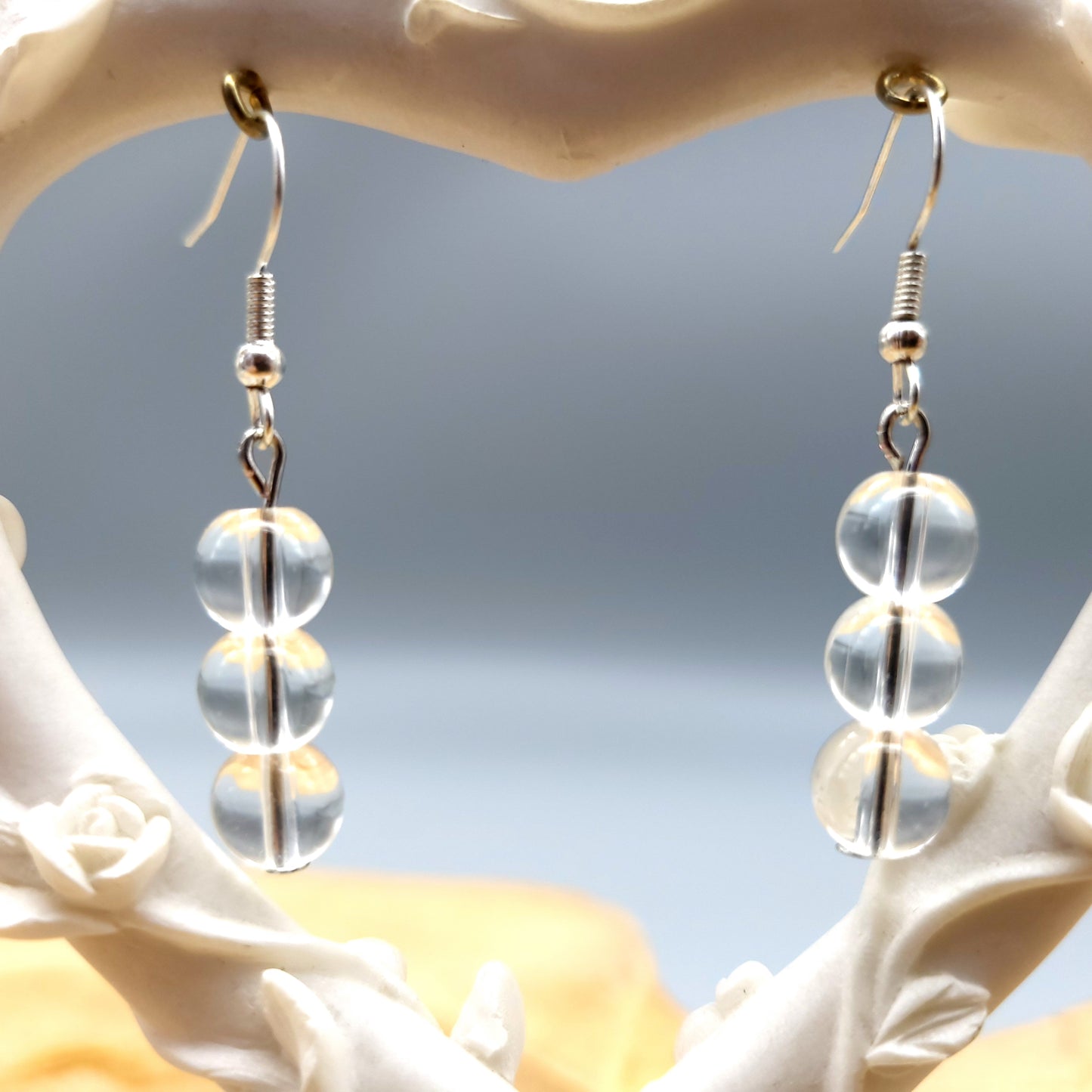 3 MODÈLES DE BOUCLES D'OREILLES EN PIERRES CRISTAL DE ROCHE - BIJOUX ARTISANAUX, UNIQUES & ORIGINAUX