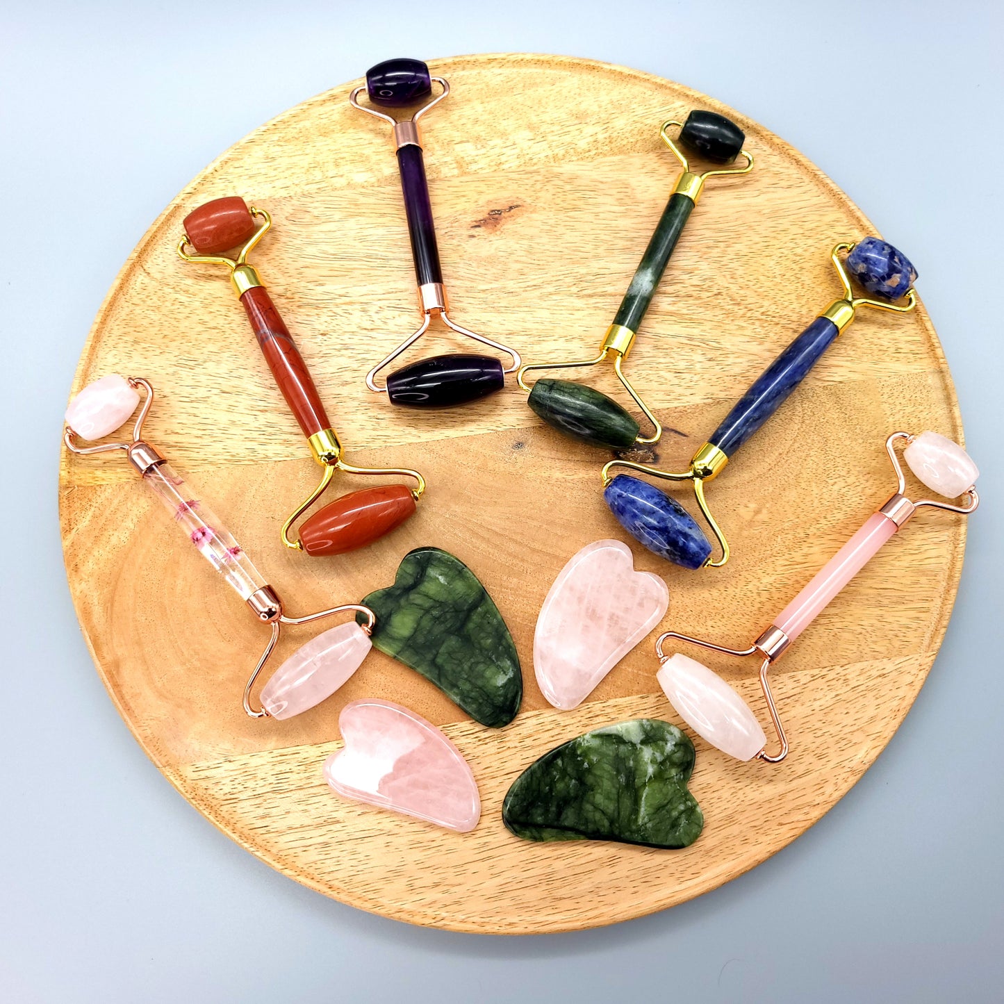 OUTIL de BEAUTÉ « GUA SHA » EN PIERRE QUARTZ ROSE - MASSAGE - ANTI-ÂGE - ARTISANAL ET UNIQUE