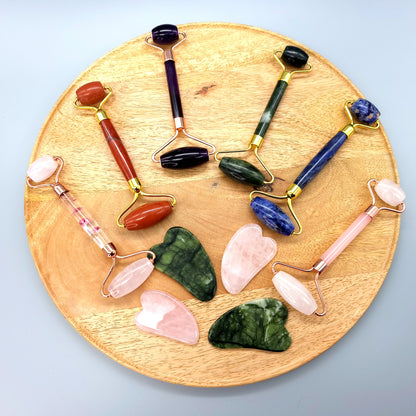 OUTIL de BEAUTÉ « GUA SHA » EN PIERRE QUARTZ ROSE - MASSAGE - ANTI-ÂGE - ARTISANAL ET UNIQUE