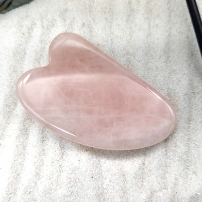 OUTIL de BEAUTÉ « GUA SHA » EN PIERRE QUARTZ ROSE - MASSAGE - ANTI-ÂGE - ARTISANAL ET UNIQUE