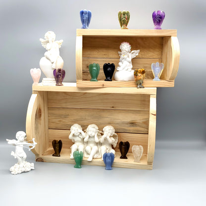 ANGE GARDIEN SCULPTÉ EN PIERRE AVENTURINE VERTE - UNIQUE & ARTISANAL