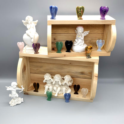 ANGE GARDIEN SCULPTÉ EN PIERRE AVENTURINE VERTE - UNIQUE & ARTISANAL