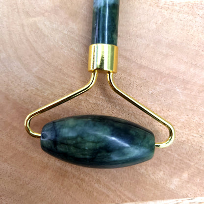 OUTIL de BEAUTÉ « 2 ROULEAUX » EN PIERRE DE JADE VERT N°4 - MASSAGE & ANTI-ÂGE