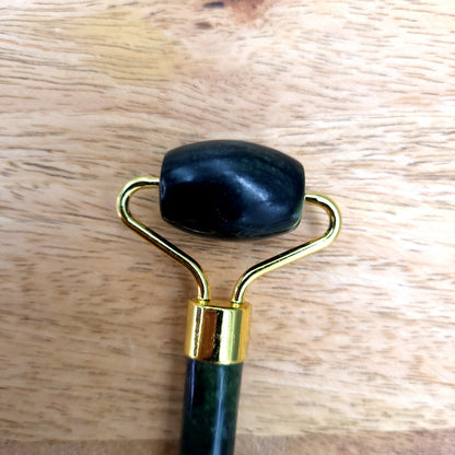 OUTIL de BEAUTÉ « 2 ROULEAUX » EN PIERRE DE JADE VERT N°4 - MASSAGE & ANTI-ÂGE