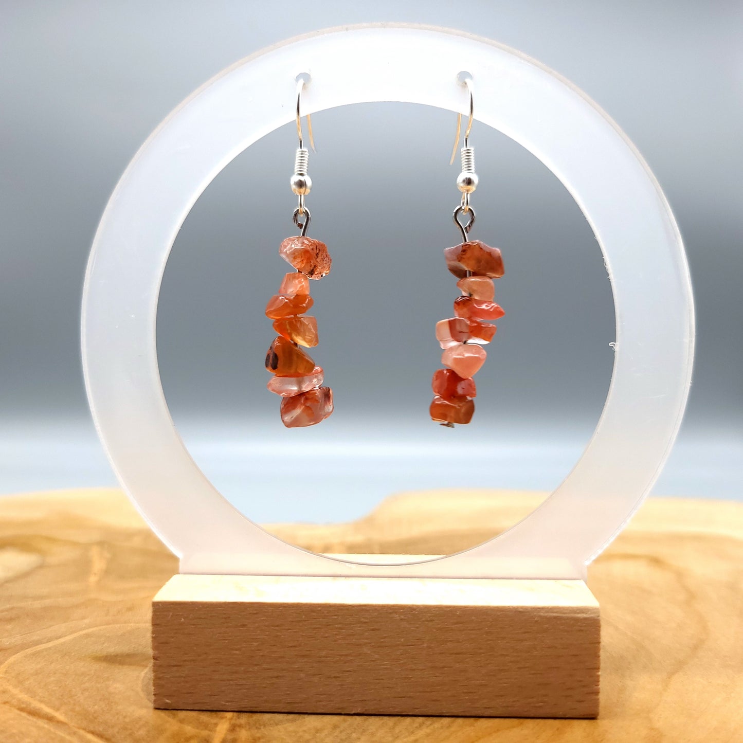 3 MODÈLES DE BOUCLES D'OREILLES EN PIERRE DE CORNALINE - BIJOUX ARTISANAUX, UNIQUES & ORIGINAUX