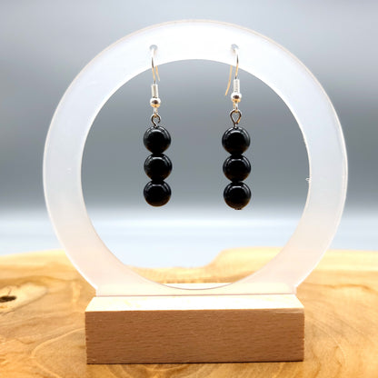 3 MODÈLES DE BOUCLES D'OREILLES EN PIERRE OBSIDIENNE - BIJOUX ARTISANAUX, UNIQUES & ORIGINAUX