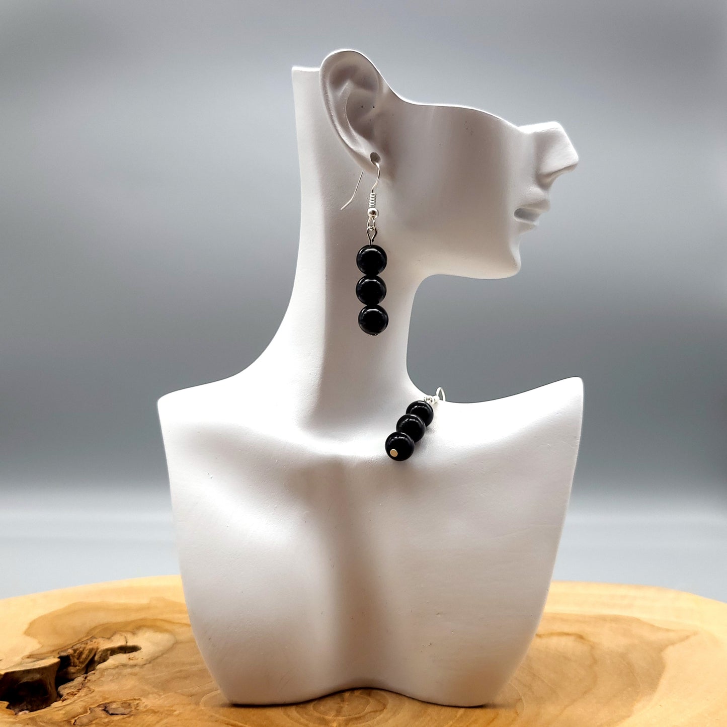 3 MODÈLES DE BOUCLES D'OREILLES EN PIERRE OBSIDIENNE - BIJOUX ARTISANAUX, UNIQUES & ORIGINAUX