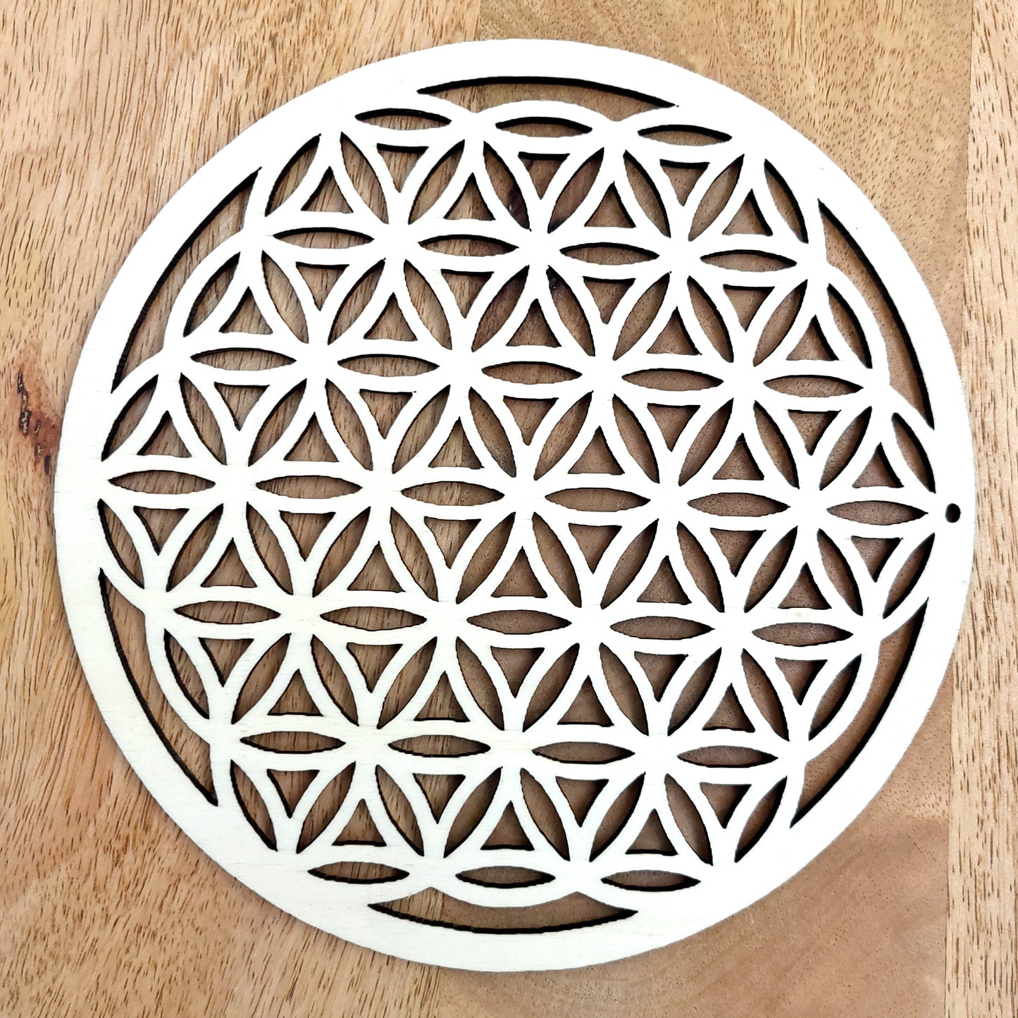 GRANDE FLEUR DE VIE 19 CM DÉCO + STATION RECHARGE DE PIERRES EN BOIS - ARTISANALE, UNIQUE & ORIGINALE