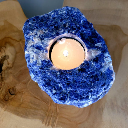 GRAND SUPPORT A BOUGIES N°139 EN SODALITE - UNIQUE & ARTISANAL