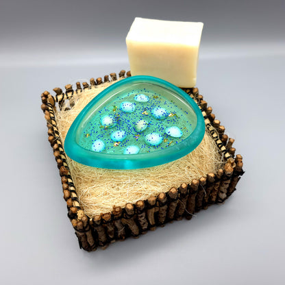 DÉCO SUPPORT SAVONS GOUTTE D'EAU 3D + INSERTIONS OBJETS - VIDE POCHES EN RÉSINE - DIVERS MODÈLES UNIQUES, ORIGINAUX & ARTISANAUX