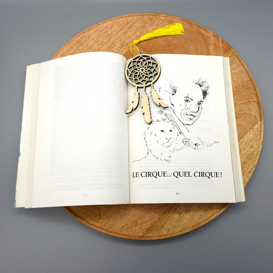 DÉCORATION + MARQUE-PAGES ATTRAPPE RÊVES EN BOIS – ARTISANALE & ORIGINALE