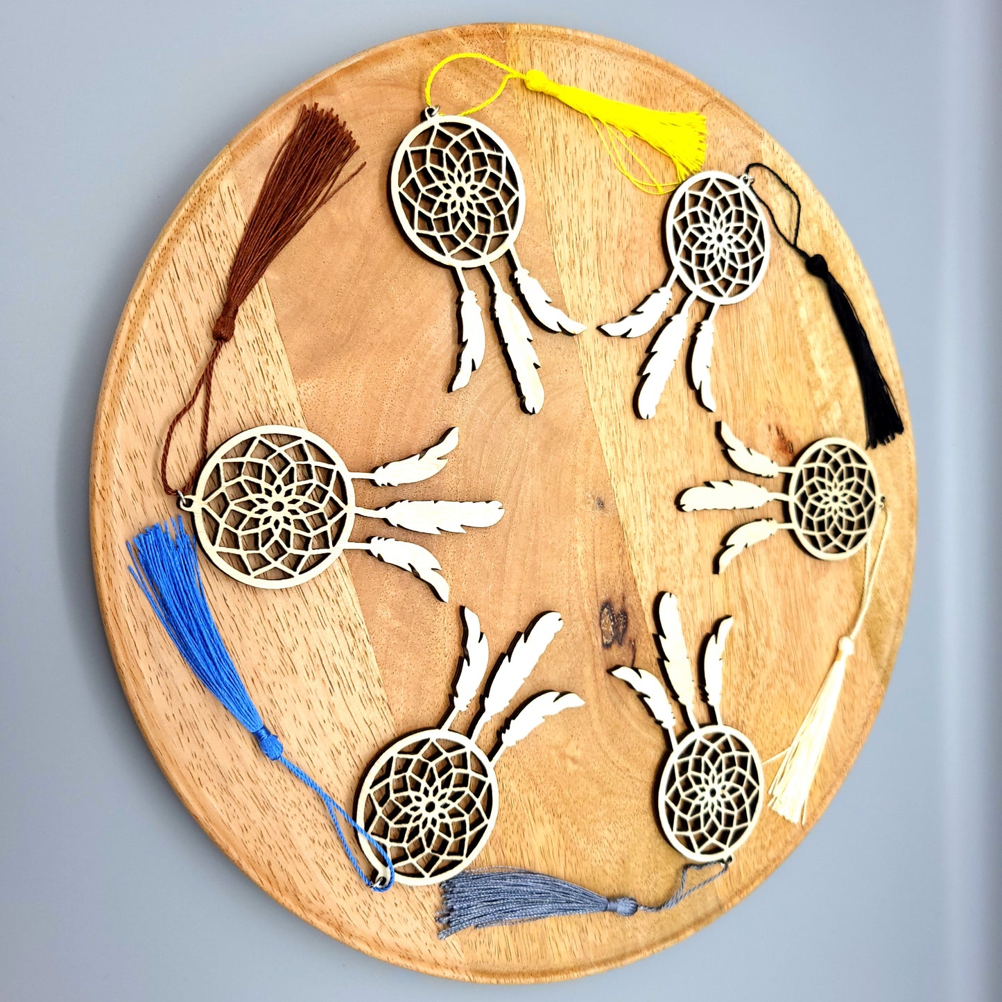 DÉCORATION + MARQUE-PAGES ATTRAPPE RÊVES EN BOIS – ARTISANALE & ORIGINALE