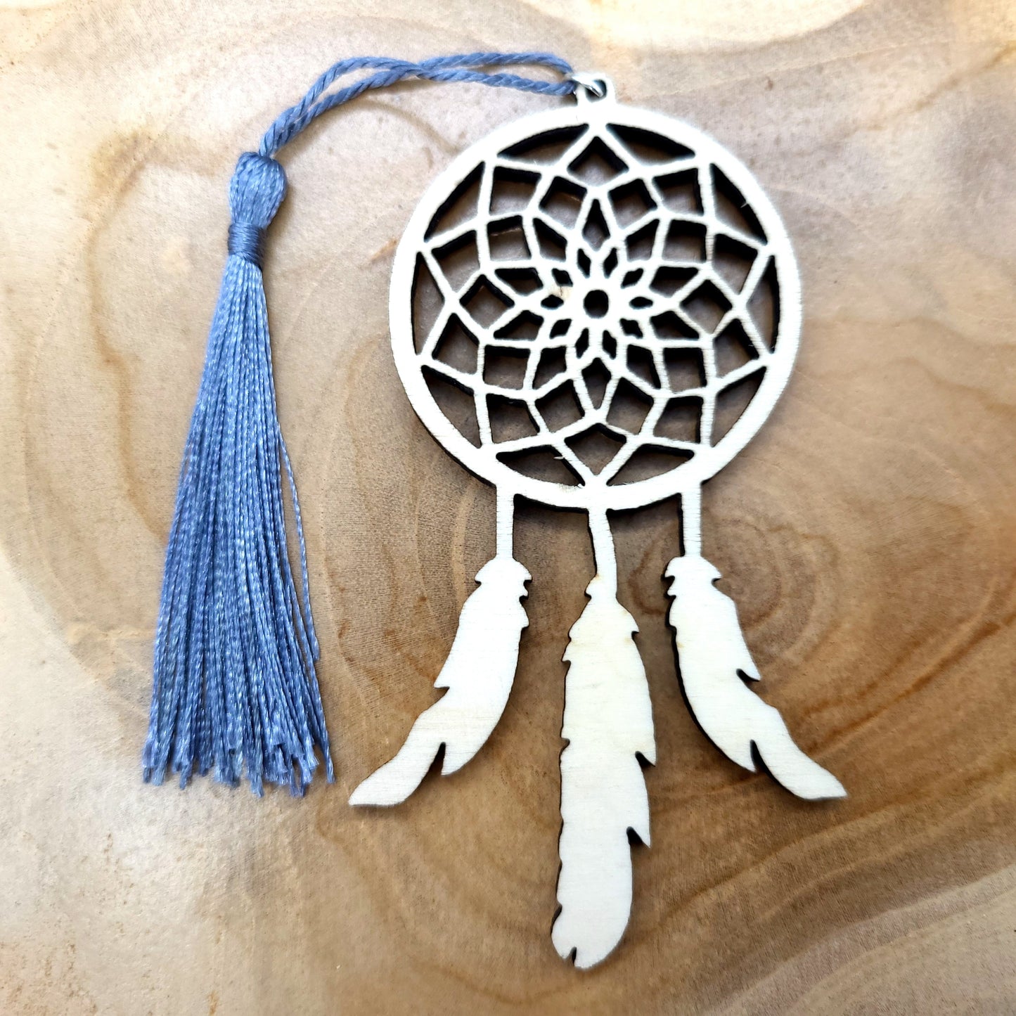 DÉCORATION + MARQUE-PAGES ATTRAPPE RÊVES EN BOIS – ARTISANALE & ORIGINALE