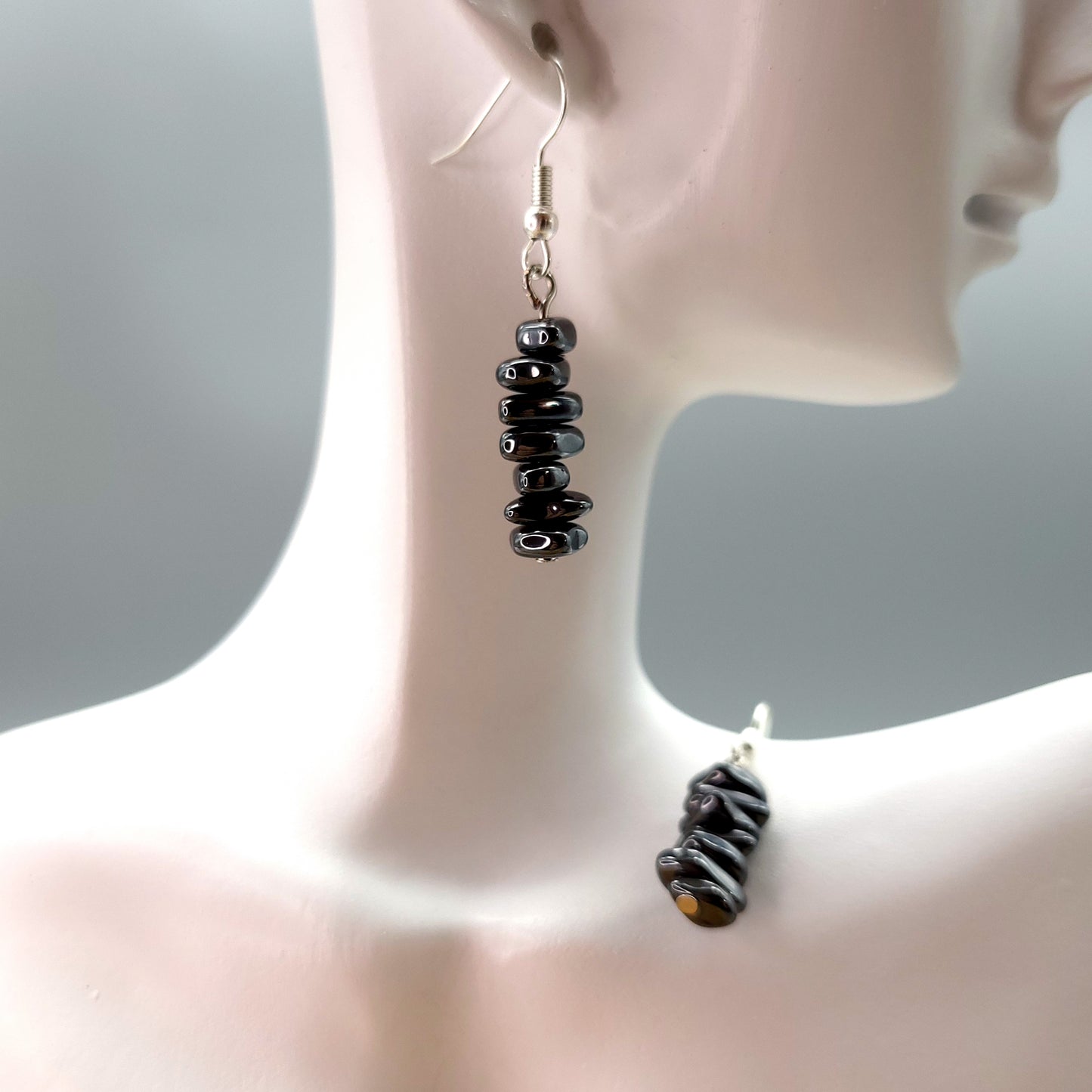 3 MODÈLES DE BOUCLES D'OREILLES EN PIERRE HÉMATITE - BIJOUX ARTISANAUX, UNIQUES & ORIGINAUX