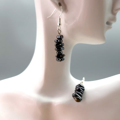 3 MODÈLES DE BOUCLES D'OREILLES EN PIERRE HÉMATITE - BIJOUX ARTISANAUX, UNIQUES & ORIGINAUX