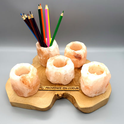 PHOTOPHORE N°3 EN PIERRE DE SEL DE L' HIMALAYA - UNIQUE, ORIGINAL & ARTISANAL