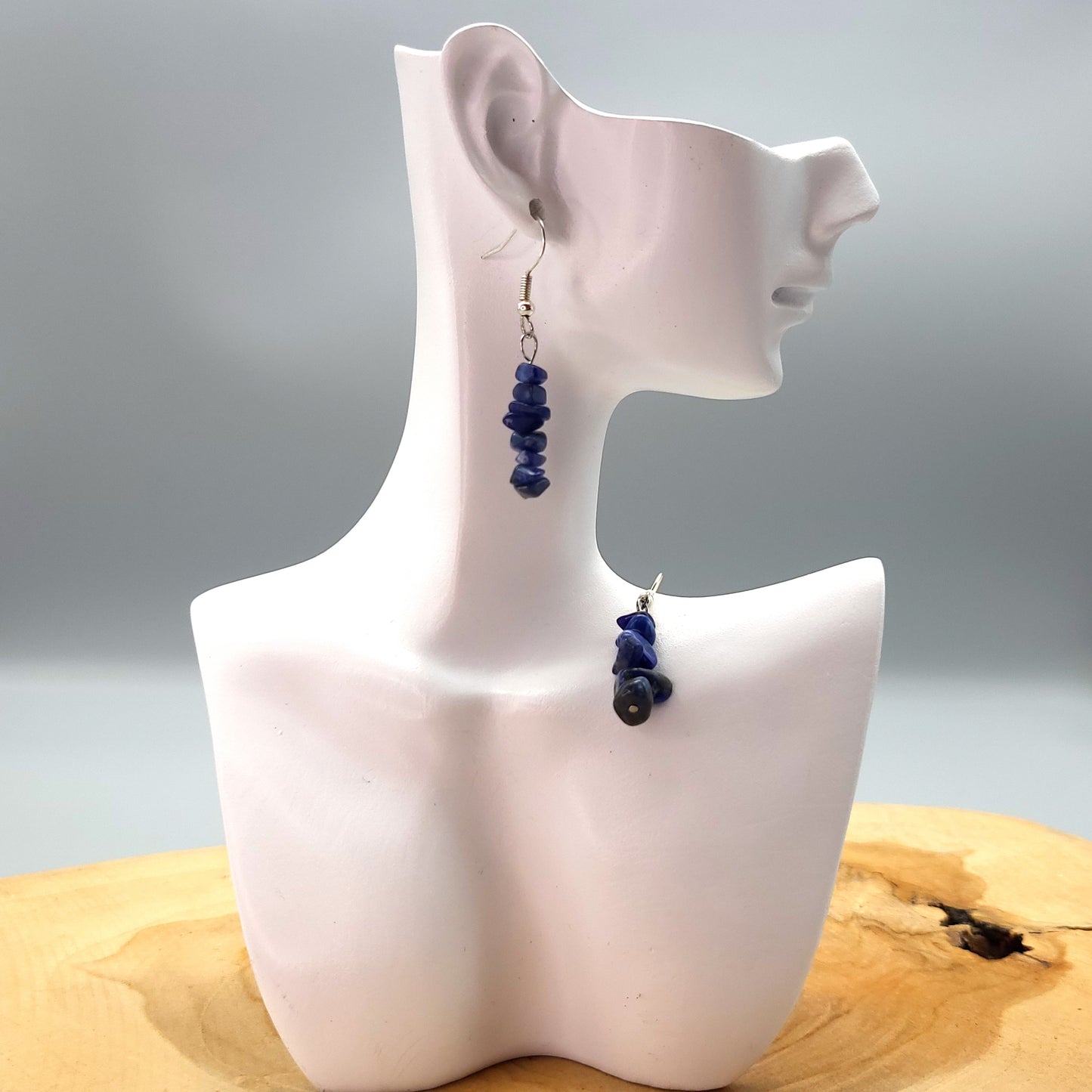 4 MODÈLES DE BOUCLES D'OREILLES EN PIERRE DE LAPIS LAZULI - BIJOUX ARTISANAUX, UNIQUES & ORIGINAUX