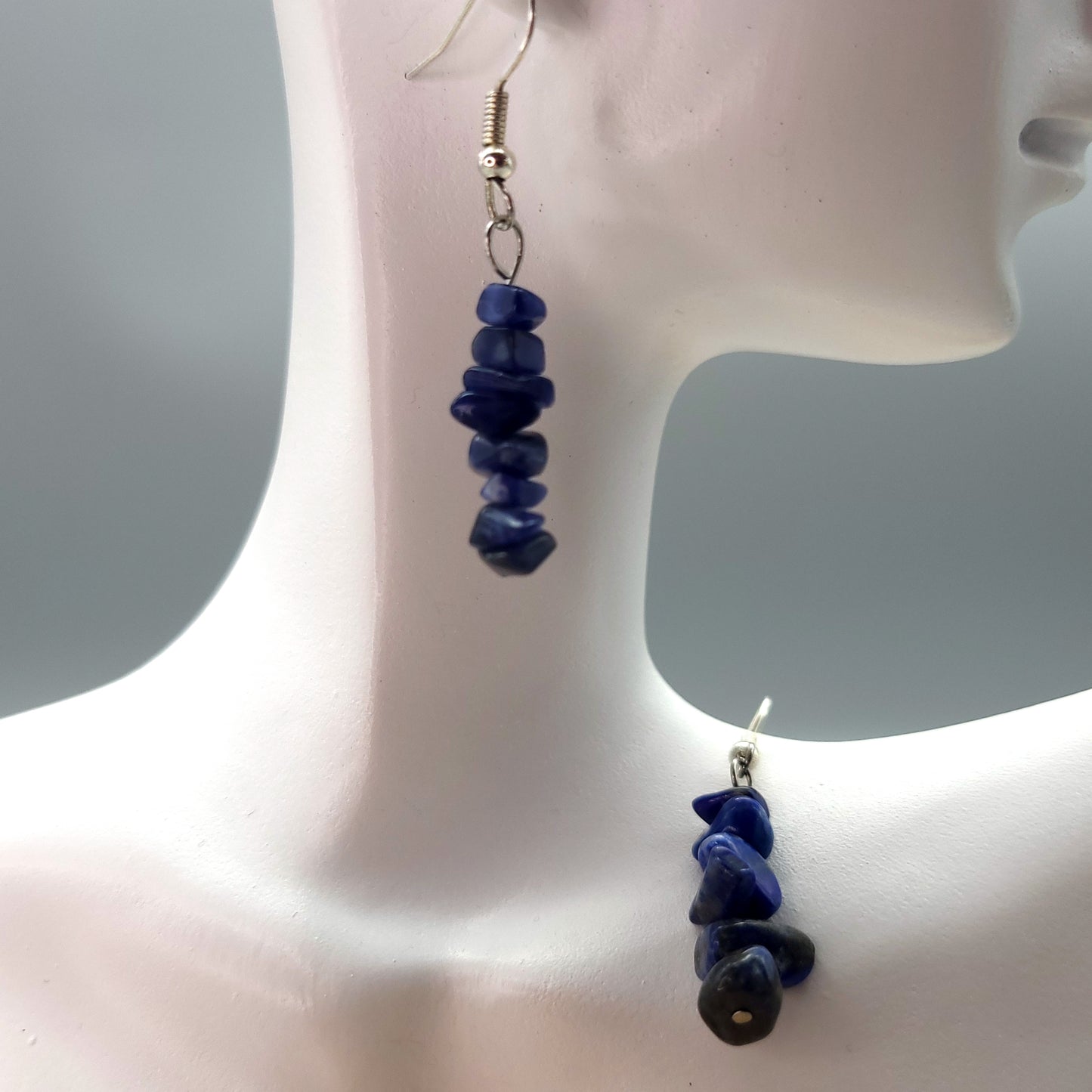 4 MODÈLES DE BOUCLES D'OREILLES EN PIERRE DE LAPIS LAZULI - BIJOUX ARTISANAUX, UNIQUES & ORIGINAUX