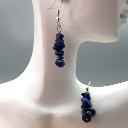 4 MODÈLES DE BOUCLES D'OREILLES EN PIERRE DE LAPIS LAZULI - BIJOUX ARTISANAUX, UNIQUES & ORIGINAUX