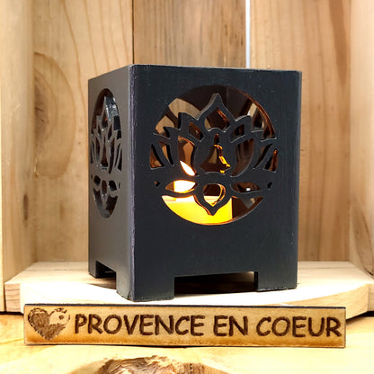 PHOTOPHORES EN BOIS GRIS + BOUGIES COEUR - DIVERS MODÈLES (ARBRE DE VIE, PAPILLON...) - UNIQUES, ORIGINAUX & ARTISANAUX