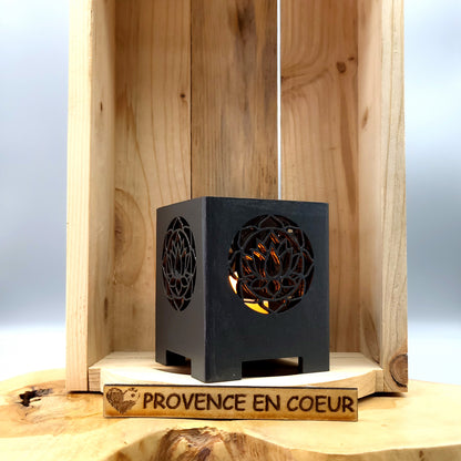 PHOTOPHORES EN BOIS GRIS + BOUGIES COEUR - DIVERS MODÈLES (ARBRE DE VIE, PAPILLON...) - UNIQUES, ORIGINAUX & ARTISANAUX