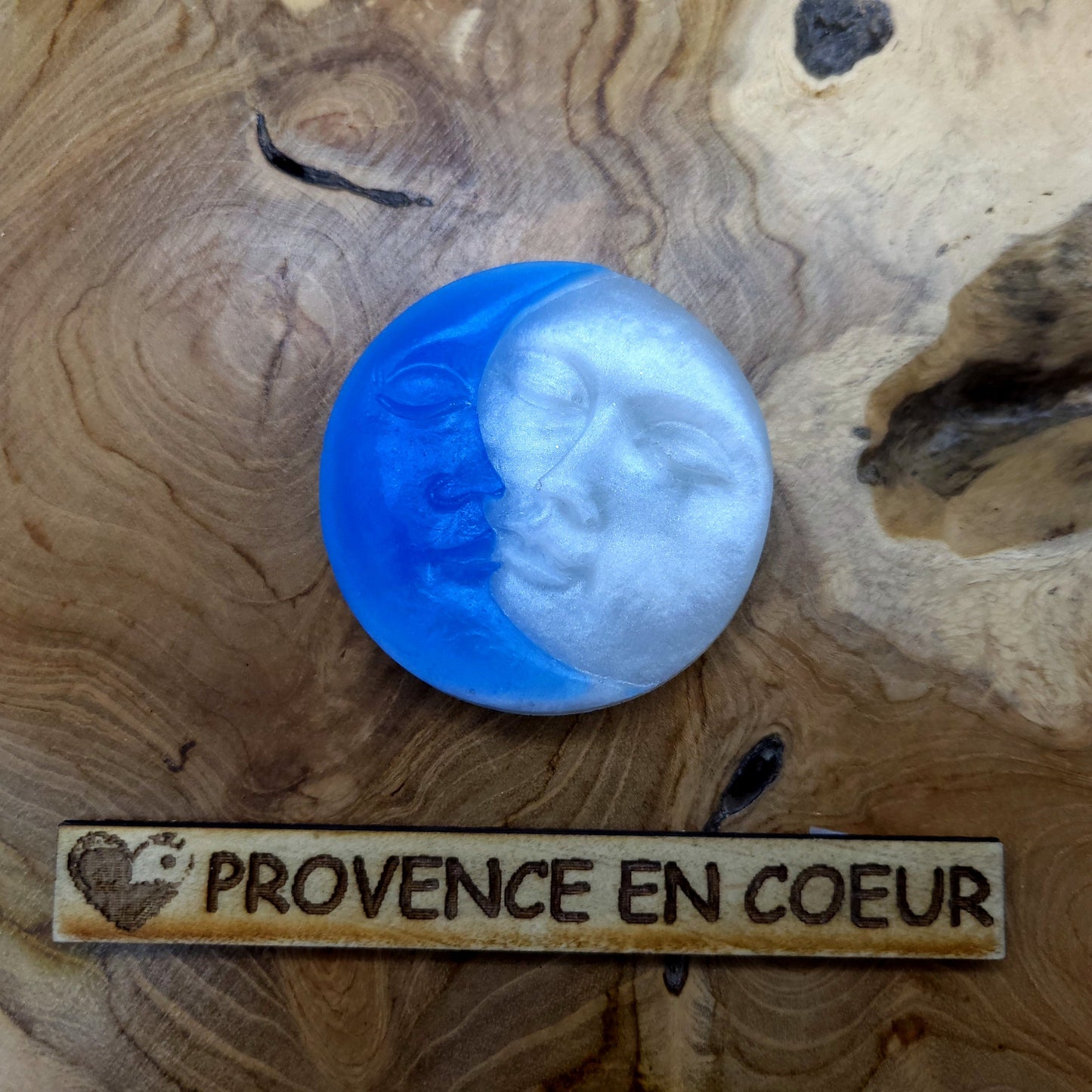 MAGNETS DUO SOLEIL + LUNE EN RÉSINE 2D - COLORIS AU CHOIX - UNIQUES, ARTISANAUX & ORIGINAUX