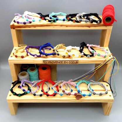 BRACELET MACRAMÉ EN PIERRE DE LAPIS LAZULI - AJUSTABLE & MIXTE, UNIQUE & ARTISANAL