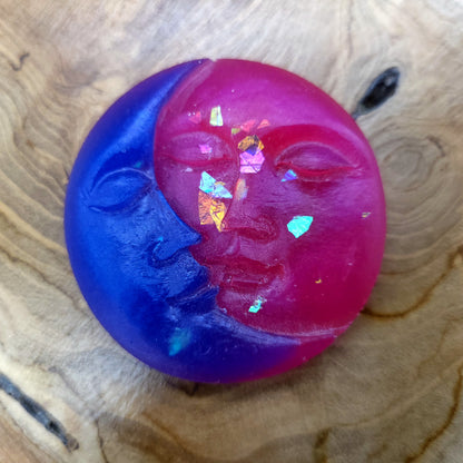 MAGNETS DUO SOLEIL + LUNE EN RÉSINE 2D - COLORIS AU CHOIX - UNIQUES, ARTISANAUX & ORIGINAUX