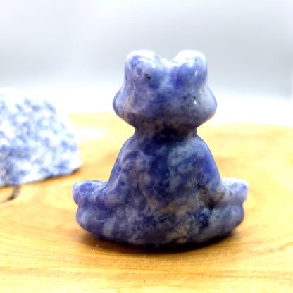 PETITES GRENOUILLES EN MÉDITATION EN PIERRES AU CHOIX - SCULPTURES UNIQUES & ARTISANALES