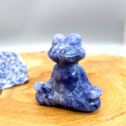 PETITES GRENOUILLES EN MÉDITATION EN PIERRES AU CHOIX - SCULPTURES UNIQUES & ARTISANALES