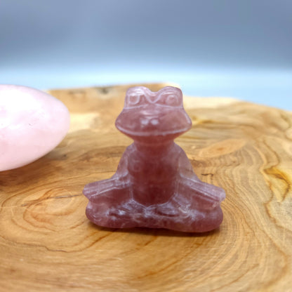 PETITES GRENOUILLES EN MÉDITATION EN PIERRES AU CHOIX - SCULPTURES UNIQUES & ARTISANALES