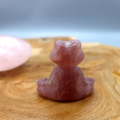 PETITES GRENOUILLES EN MÉDITATION EN PIERRES AU CHOIX - SCULPTURES UNIQUES & ARTISANALES