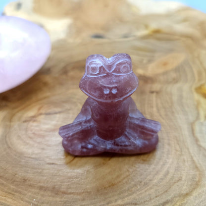 PETITES GRENOUILLES EN MÉDITATION EN PIERRES AU CHOIX - SCULPTURES UNIQUES & ARTISANALES