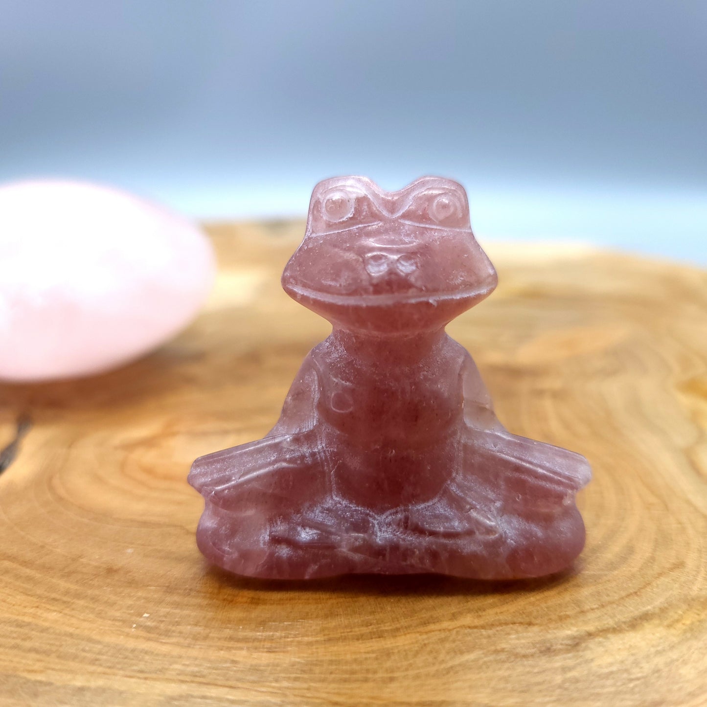 PETITES GRENOUILLES EN MÉDITATION EN PIERRES AU CHOIX - SCULPTURES UNIQUES & ARTISANALES