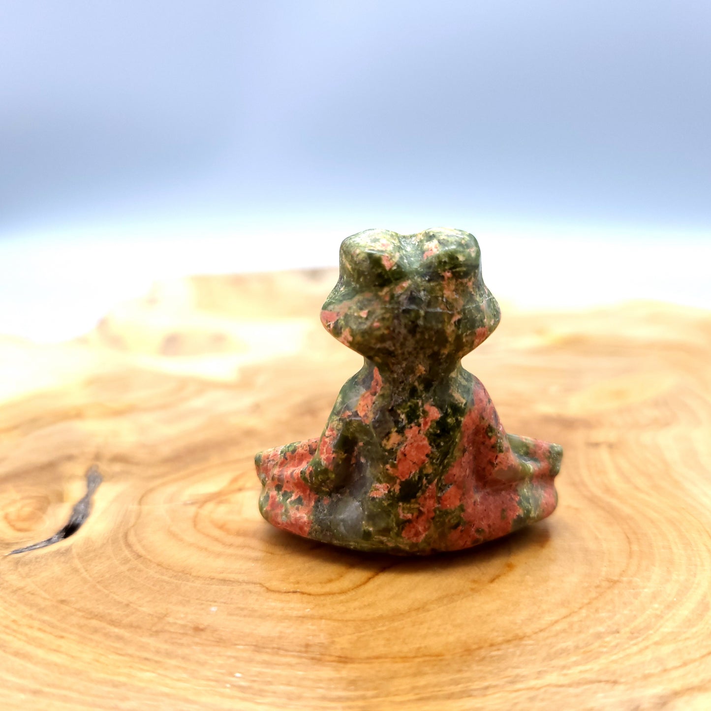 PETITES GRENOUILLES EN MÉDITATION EN PIERRES AU CHOIX - SCULPTURES UNIQUES & ARTISANALES