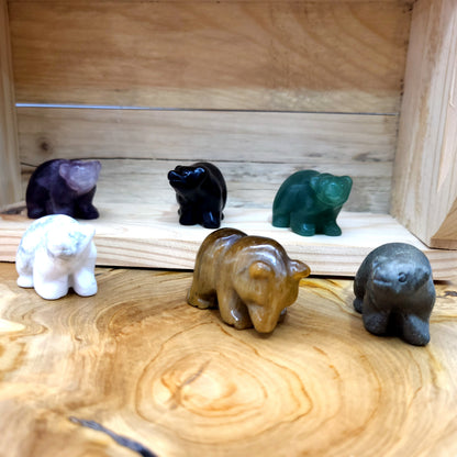 PETITS OURS ANIMAUX EN PIERRES ET FORMES AU CHOIX - SCULPTURES UNIQUES & ARTISANALES