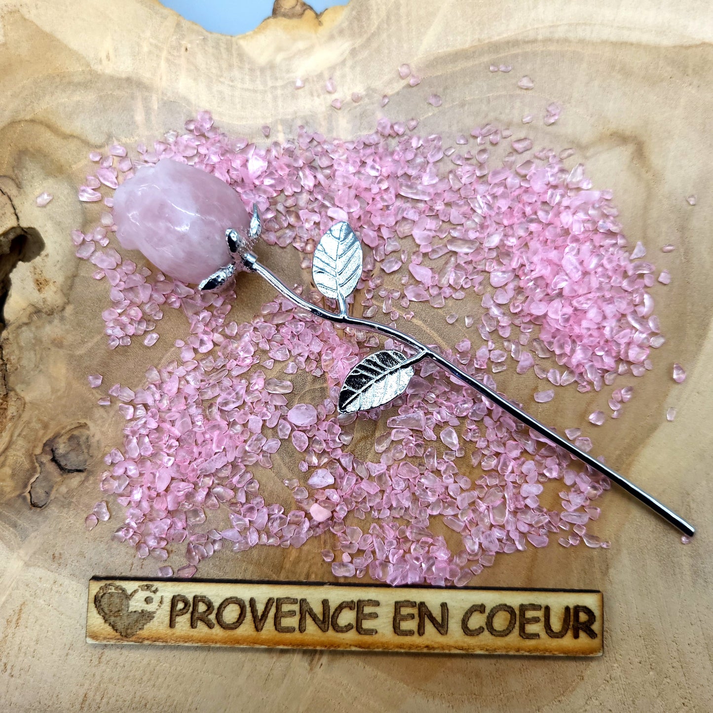 FLEURS " ROSES " SCULPTÉES EN PIERRES DE QUARTZ ROSE, FRAISE et BLANC – DÉCORATIONS ORIGINALES, UNIQUES & ARTISANALES