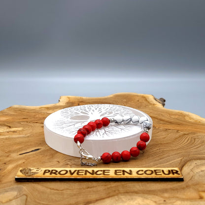 BRACELETS EN DUO DE PERLES RONDES EN PIERRES HOWLITE EN 3 VERSIONS - 2 TAILLES AU CHOIX - BIJOUX ARTISANAUX, UNIQUES & ORIGINAUX