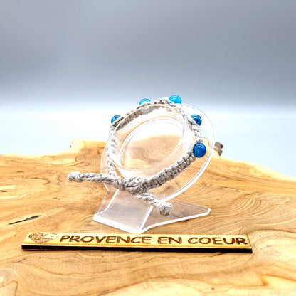BRACELETS EN MACRAMÉ EN PIERRE AGATE AU CHOIX- AJUSTABLES & MIXTES, UNIQUES & ARTISANAUX