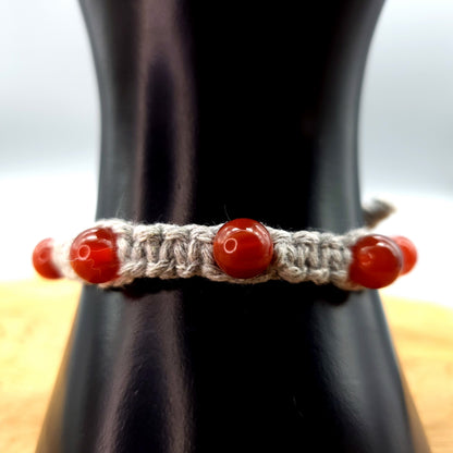 BRACELETS EN MACRAMÉ EN PIERRE AGATE AU CHOIX- AJUSTABLES & MIXTES, UNIQUES & ARTISANAUX