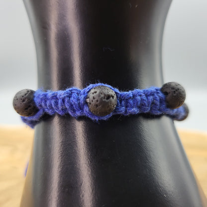 BRACELET MACRAMÉ EN PIERRE DE LAVE - AJUSTABLE & MIXTE, UNIQUE & ARTISANAL