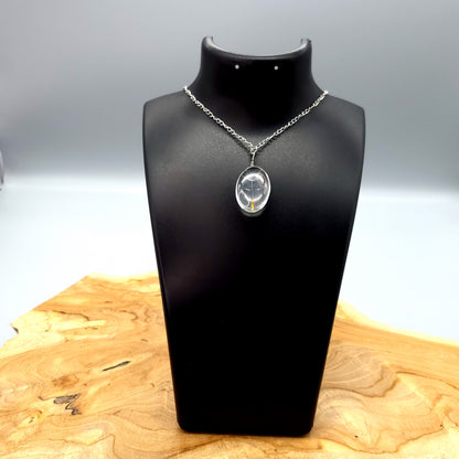 COLLIERS + PENDENTIF VRAIES GRAINES DE PISSENLITS SOUS VERRE - UNIQUES, ORIGINAUX & ARTISANAUX