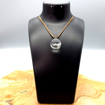 COLLIERS + PENDENTIF VRAIES GRAINES DE PISSENLITS SOUS VERRE - UNIQUES, ORIGINAUX & ARTISANAUX